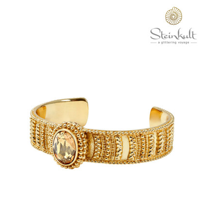 Cuff "Brenda" Swarovski Oval Crystal Golden Shadow