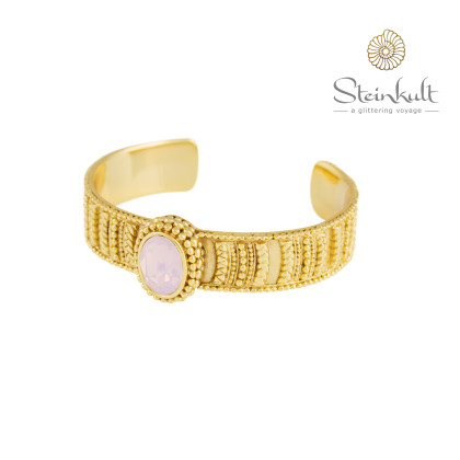 Cuff "Brenda" Swarovski Oval Rosewater Opal