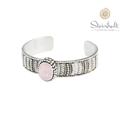 Cuff "Brenda" Swarovski Oval Rosewater Opal