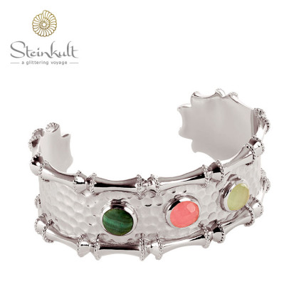 Mia Cuff silver plated with semiprecious stones