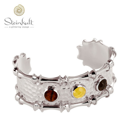 Mia Cuff silver plated with semiprecious stones