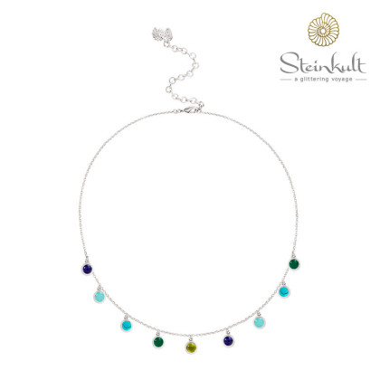 Statement Necklace Delphia with dangling semiprecious stones