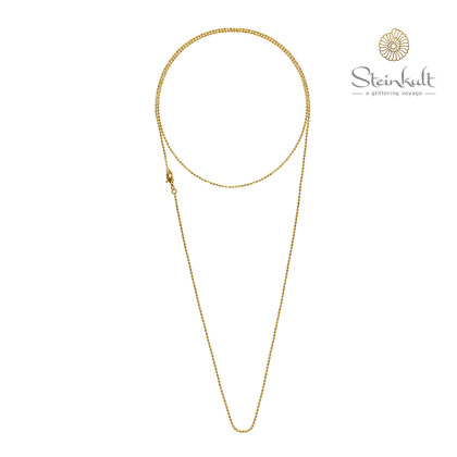 Ballchain Necklace gold plated, 85 cm lenght