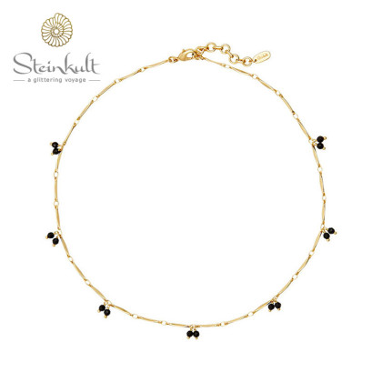 Design Necklace with Onyx Beadslenght 40 cm + 5 cm prolongment