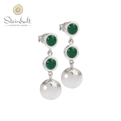 Delphia dangling earrings Green Onyx