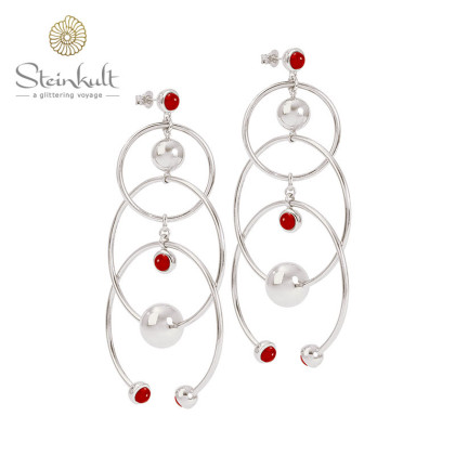 Delphia Long XXL Chandelier Earrings Red Onyx