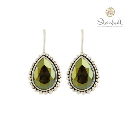 Earrings "Amber" Swarovski Iridiscent Green