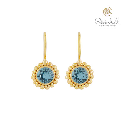 Earrings "Sheila" with round Swarovski Aquamarine