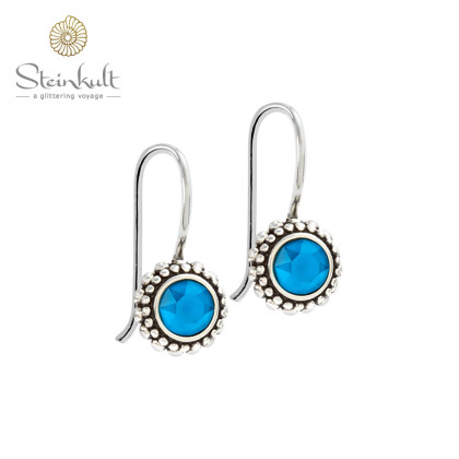 Earrings "Sheila" with round Swarovski Calypso Blue
