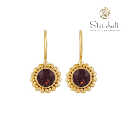 Earrings "Sheila" with round Swarovski Burgundy