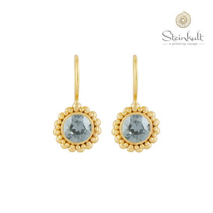 Earrings "Sheila" with round Swarovski Crystal Blue Shade