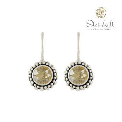 Earrings "Sheila" with round Swarovski Crystal Golden Shadow