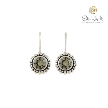 Earrings "Sheila" with round Swarovski Greige