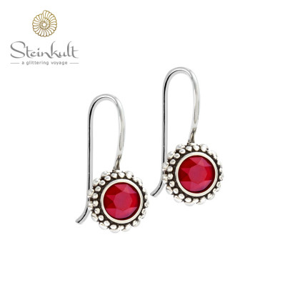 Earrings "Sheila" with round Swarovski Samba Red