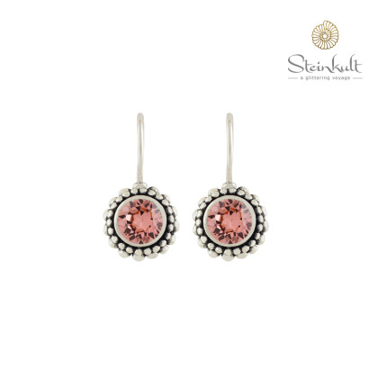 Earrings "Sheila" with round Swarovski Rose Peach