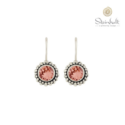 Earrings "Sheila" with round Swarovski Vintage Rose