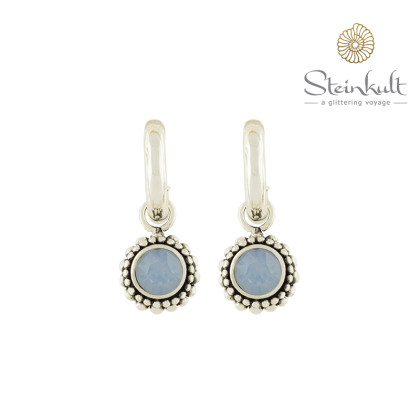 Hoops "Sheila" with round Swarovski Air Blue Opal