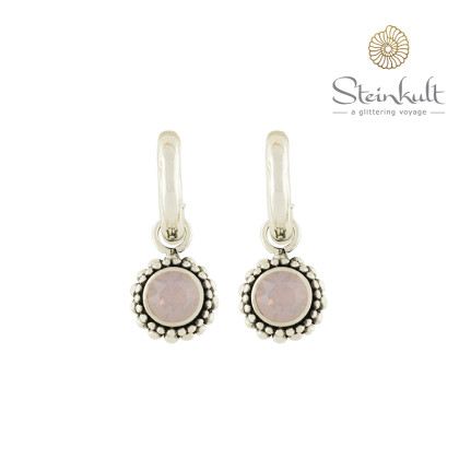 Hoops "Sheila" with round Swarovski Rosewater Opal