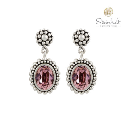 Earrings "Brenda" Swarovski Oval Crystal Antique Pink