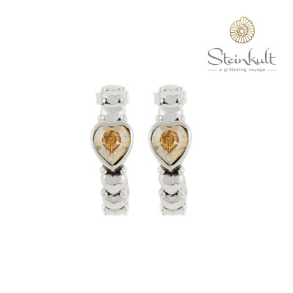 Earhoops "Love" Swarovski Crystal  Golden Shadow
