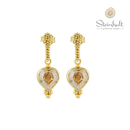 Earrings "Love" Swarovski Crystal Golden Shadow
