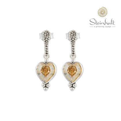 Earrings "Love" Swarovski Crystal Golden Shadow