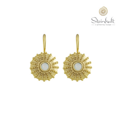 Earrings "Helena" Swarovski White Opal