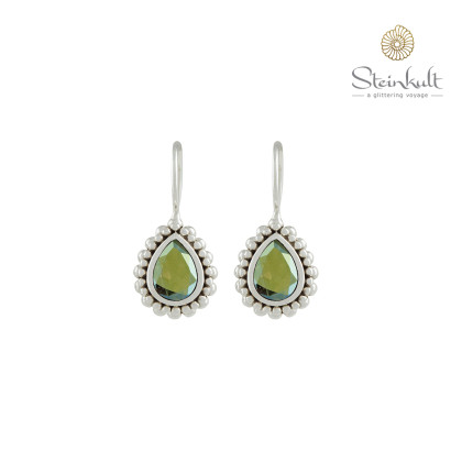 Earrings Petite Drop "Celebration" Swarovski Crystal Iridescent Green