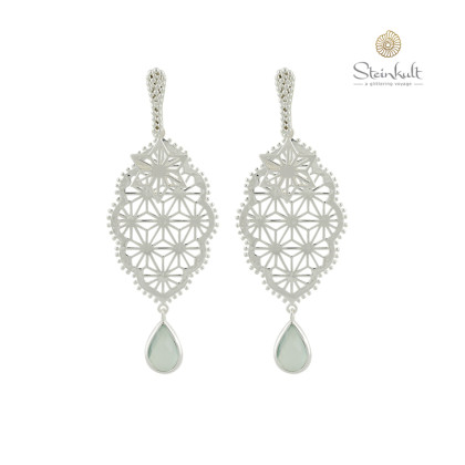 Statement-Earrings "Arabesque" Aqua Chalcedon