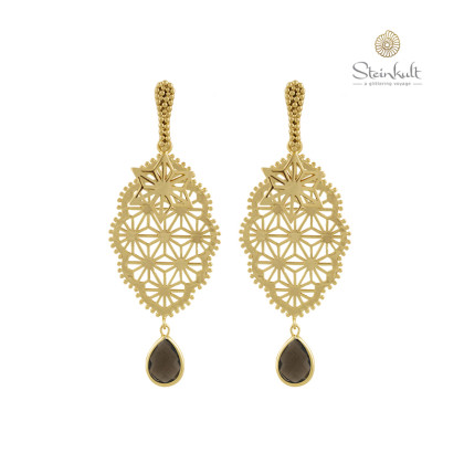 Statement-Earrings "Arabesque" Smokey Quarz