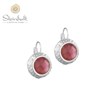 Earrings with stone "Ruby"