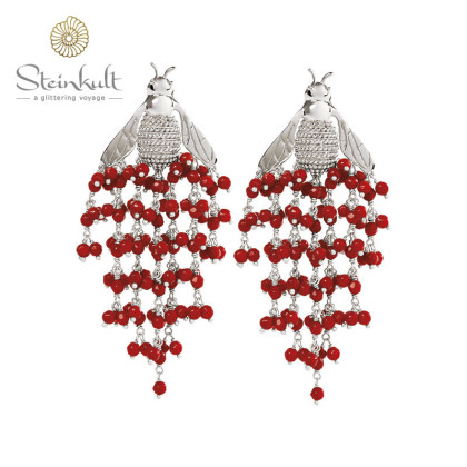 Chandelier Earrings BEE LOVED Red Coral