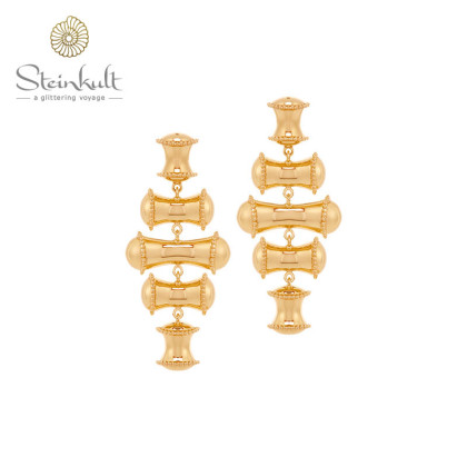 Bamboo earrings, gold plated