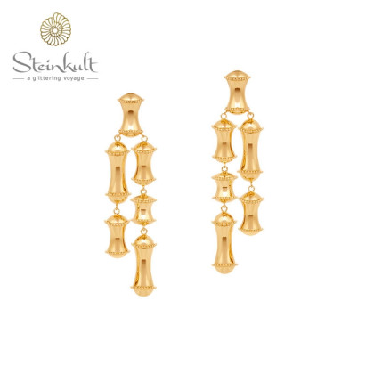 Exotica Bamboo Earrings, Gold plated
