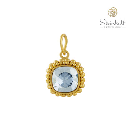 Pendant "Aisha" square Swarovski Crystal Blue Shade