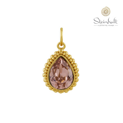 Pendant "Amber" Drop Swarovski Vintage Rose