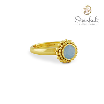 Ring "Sheila" with round Swarovski Air Blue Opal
