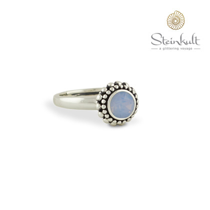 Ring "Sheila" with round Swarovski Air Blue Opal
