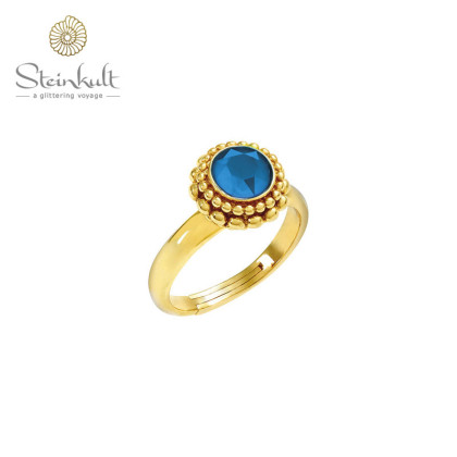 Ring "Sheila" with round Swarovski Calypso Blue
