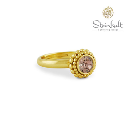 Ring "Sheila" with round Swarovski Crystal Antique Pink

