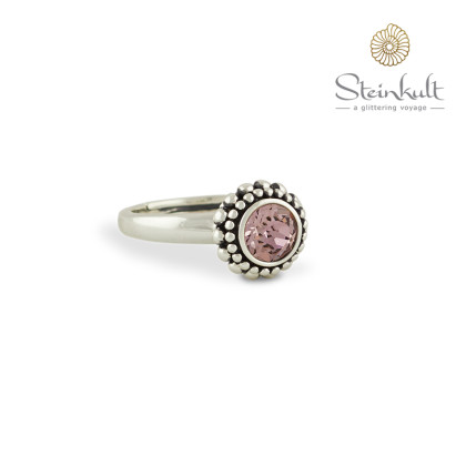 Ring "Sheila" with round Swarovski Crystal Antique Pink
