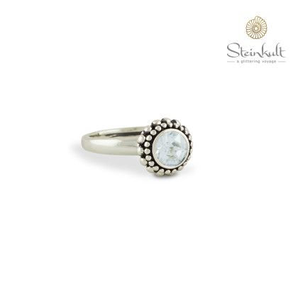 Ring "Sheila" with round Swarovski Crystal Blue Shade
