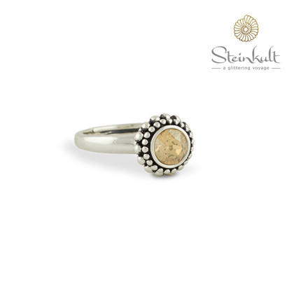 Ring "Sheila" with round Swarovski Crystal Golden Shadow
