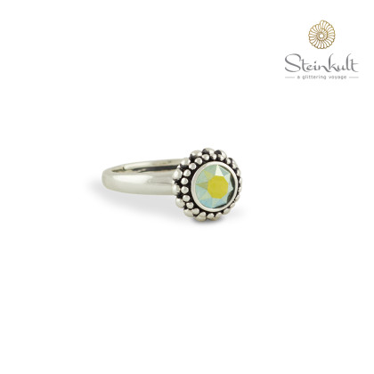 Ring "Sheila" with round Swarovski Crystal Iridiscent Green