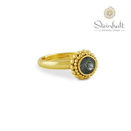 Ring "Sheila" with round Swarovski Crystal Silver Night