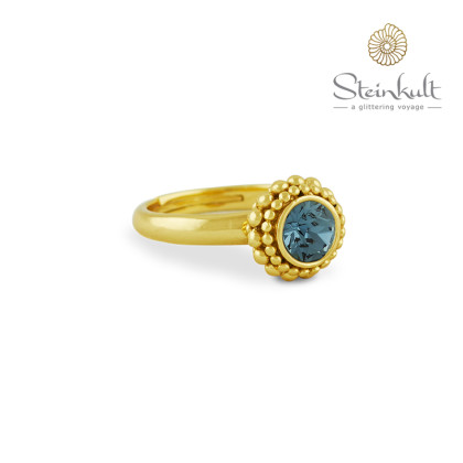 Ring "Sheila" with round Swarovski Denim Blue