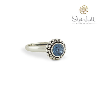 Ring "Sheila" with round Swarovski Denim Blue