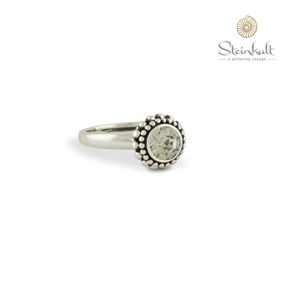 Ring "Sheila" with round Swarovski Greige