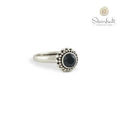 Ring "Sheila" with round Swarovski Jet