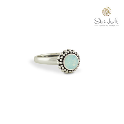Ring "Sheila" with round Swarovski Pacific Opal 
